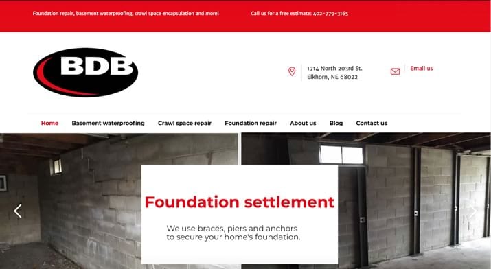 BDB Waterproofing website redesign