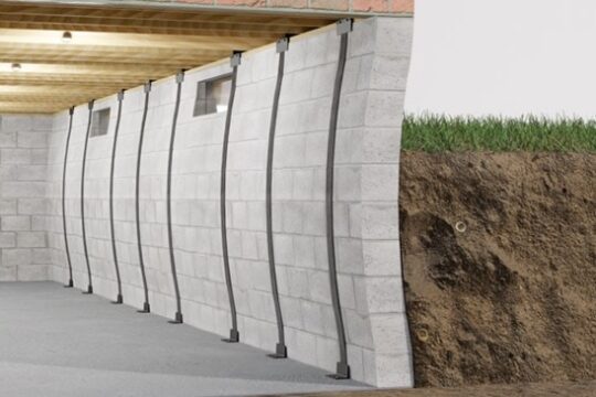 An animated image of basement walls bowing.