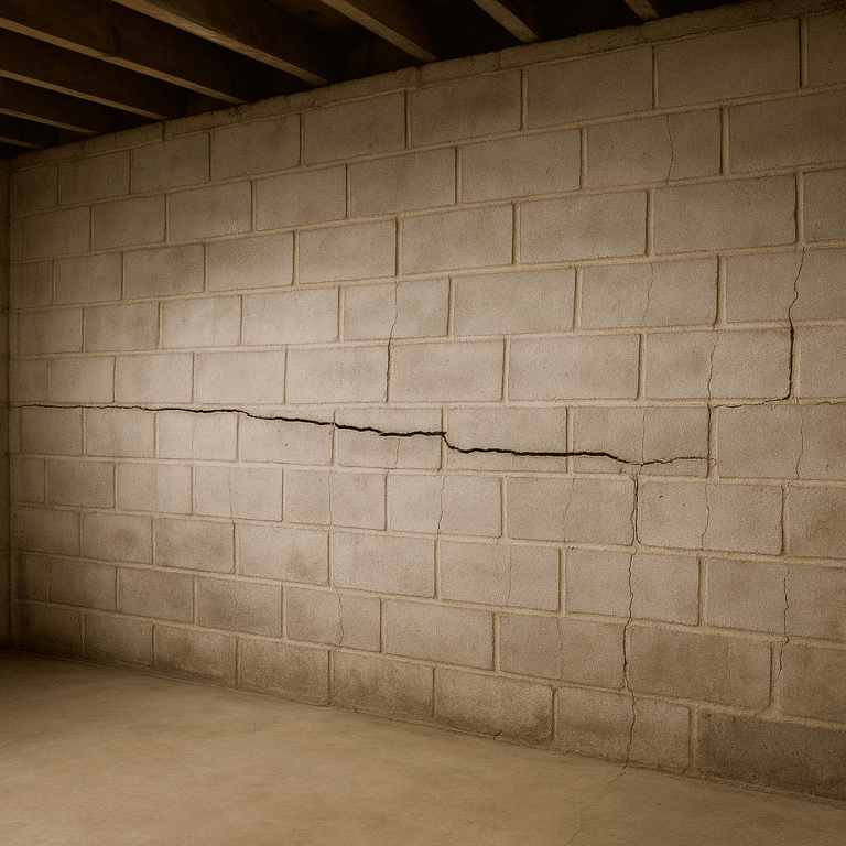 Bowed Wall Example | BDB Waterproofing Bowed Wall Example